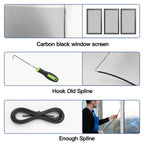 Window Screen Door Repair Kit Include Window Screens Mesh 48"x118" with All Tools in Window Screen Replacement(2pcs