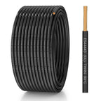 14 Gauge THHN Wire, Stranded Oxygen-Free Copper Wire, Black, 50FT
