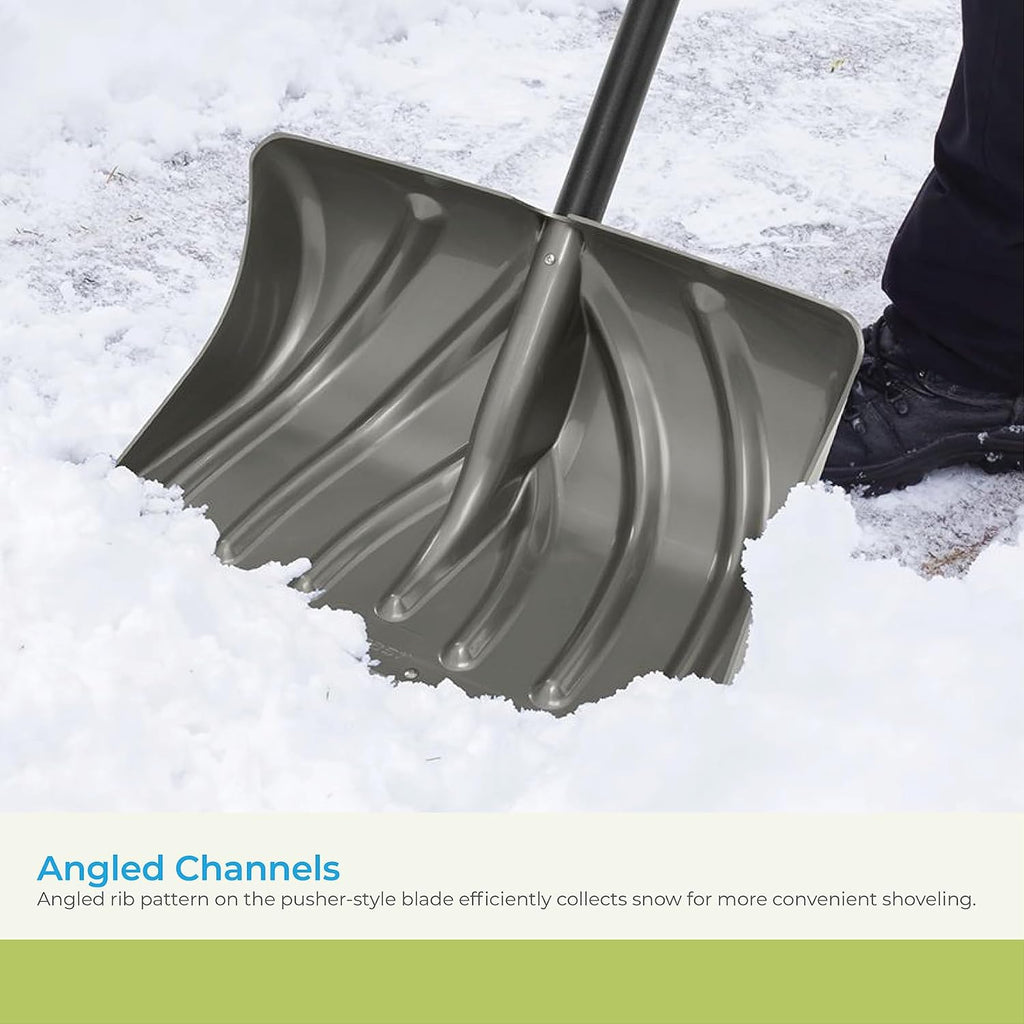 20" Combination Snow Shovel/Pusher, Grey/Black