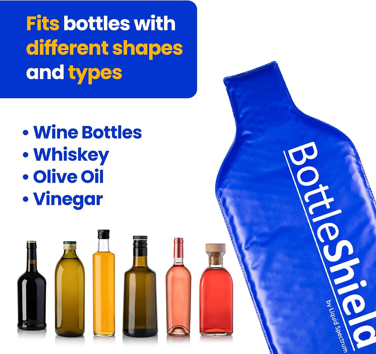 Reusable Wine Protector Travel Bag by Bottle Shield (4-Pack) - Bubble Cushioning Wrap Suit | Unbreakable Bottle