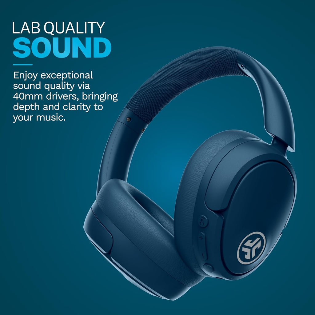JBuds Lux ANC, Over Ear Headphones, Active Noise Cancelling, Bluetooth, Limited Edition Navy