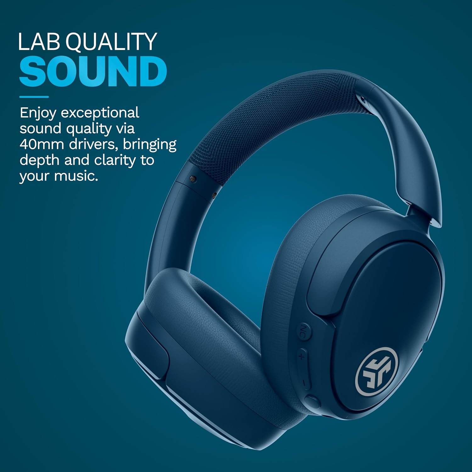 JBuds Lux ANC, Over Ear Headphones, Active Noise Cancelling, Bluetooth, Limited Edition Navy