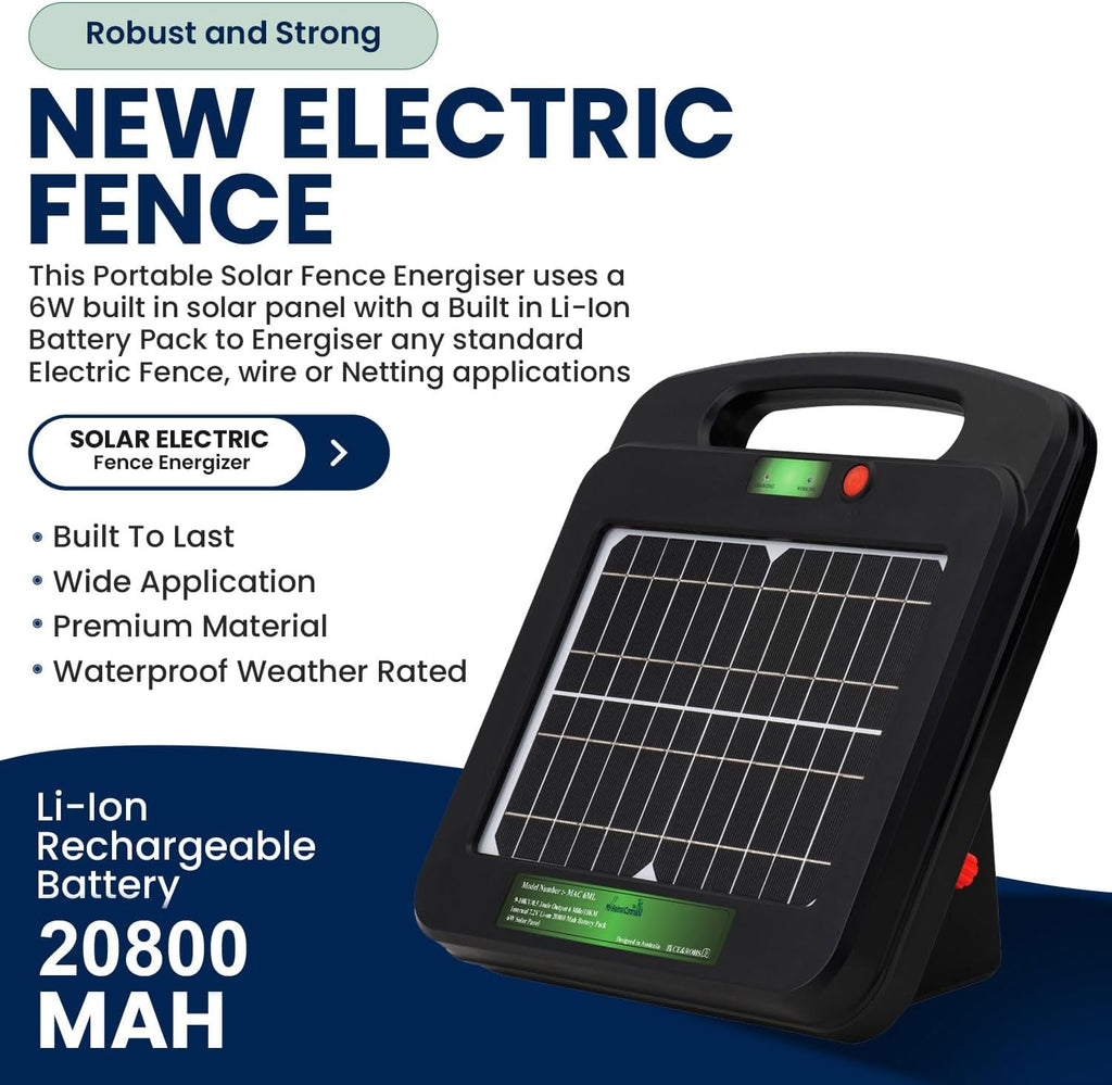 Solar Power Electric Fence Energizer Charger 0.5 Joules