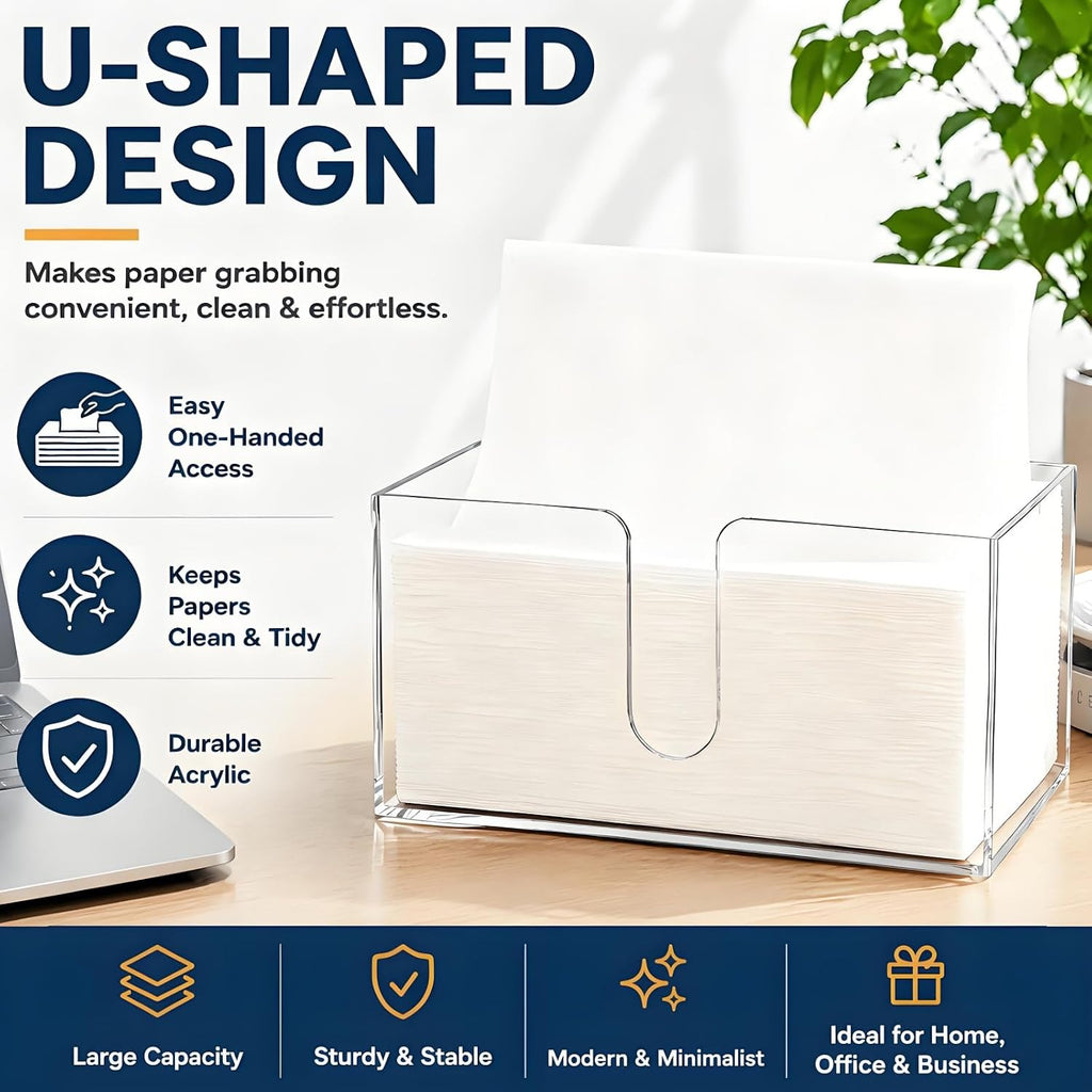 2 Pack Acrylic Paper Towel Holder, Suitable for Multifold Napkins
