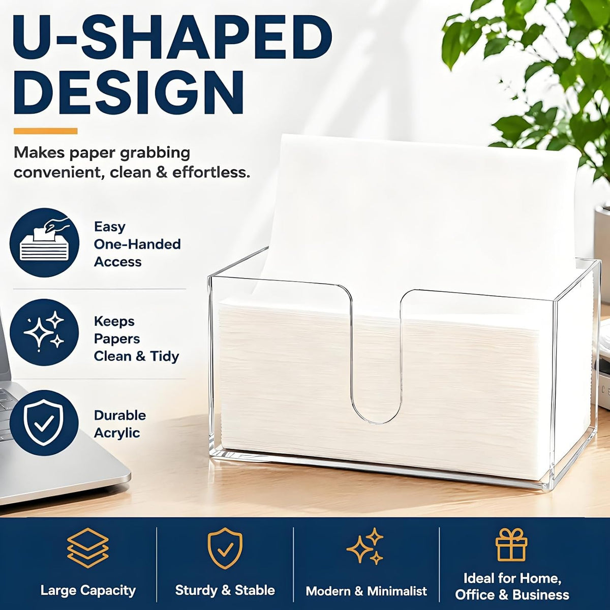 2 Pack Acrylic Paper Towel Holder, Suitable for Multifold Napkins