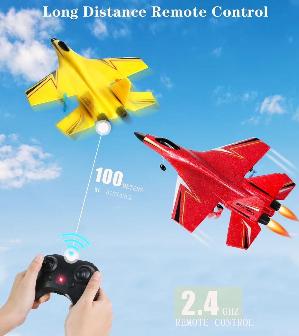 RC Planes for Kids,Remote Control Airplanes Toys for Boys Girls,2CH Outdoor Foam RC Glider Fighter Jet for Teen and