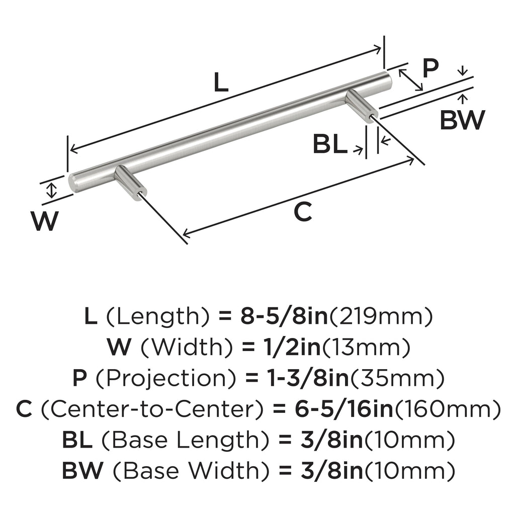 6-5/16" Bar Pulls Stainless Steel Drawer Pull