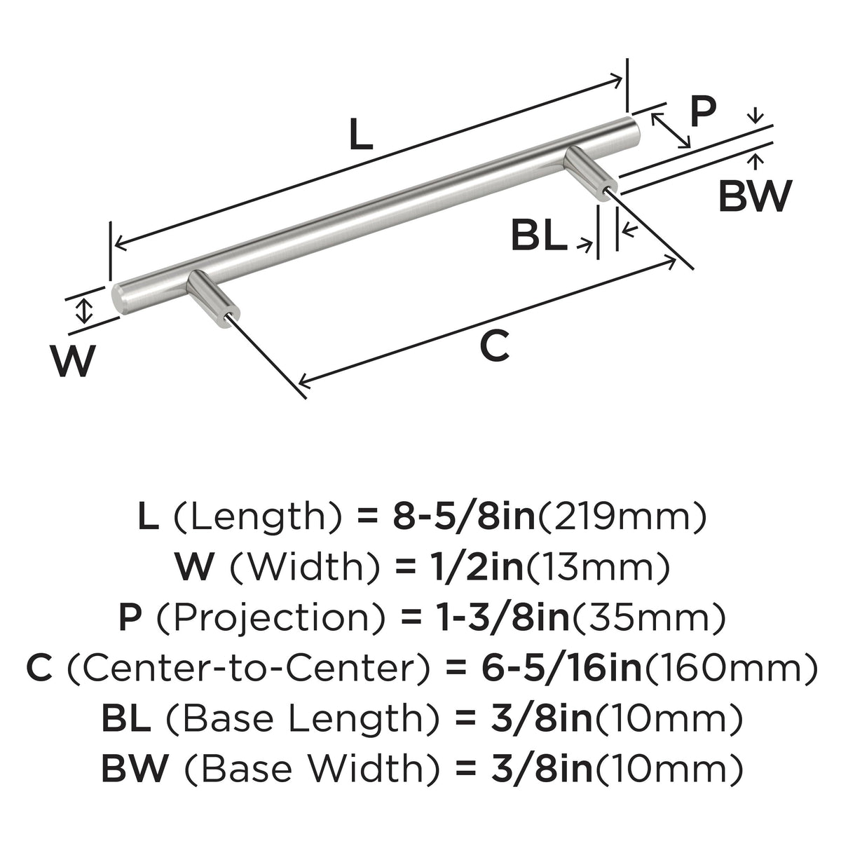 6-5/16" Bar Pulls Stainless Steel Drawer Pull