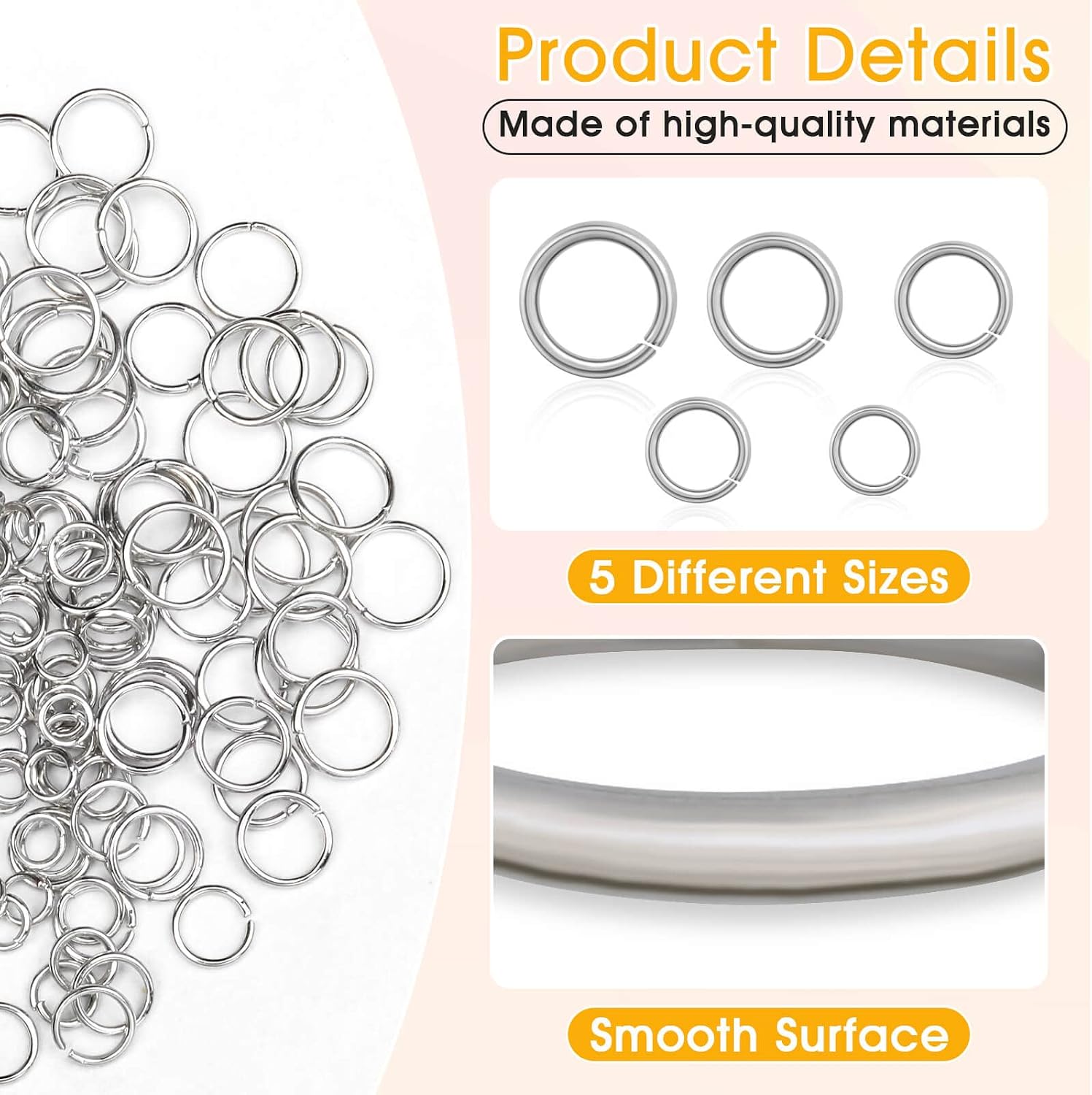 4600Pcs Silver Jump Rings with Jump Rings Open/Close Tools for Jewelry Making and Necklace Repair (Assorted Sizes)