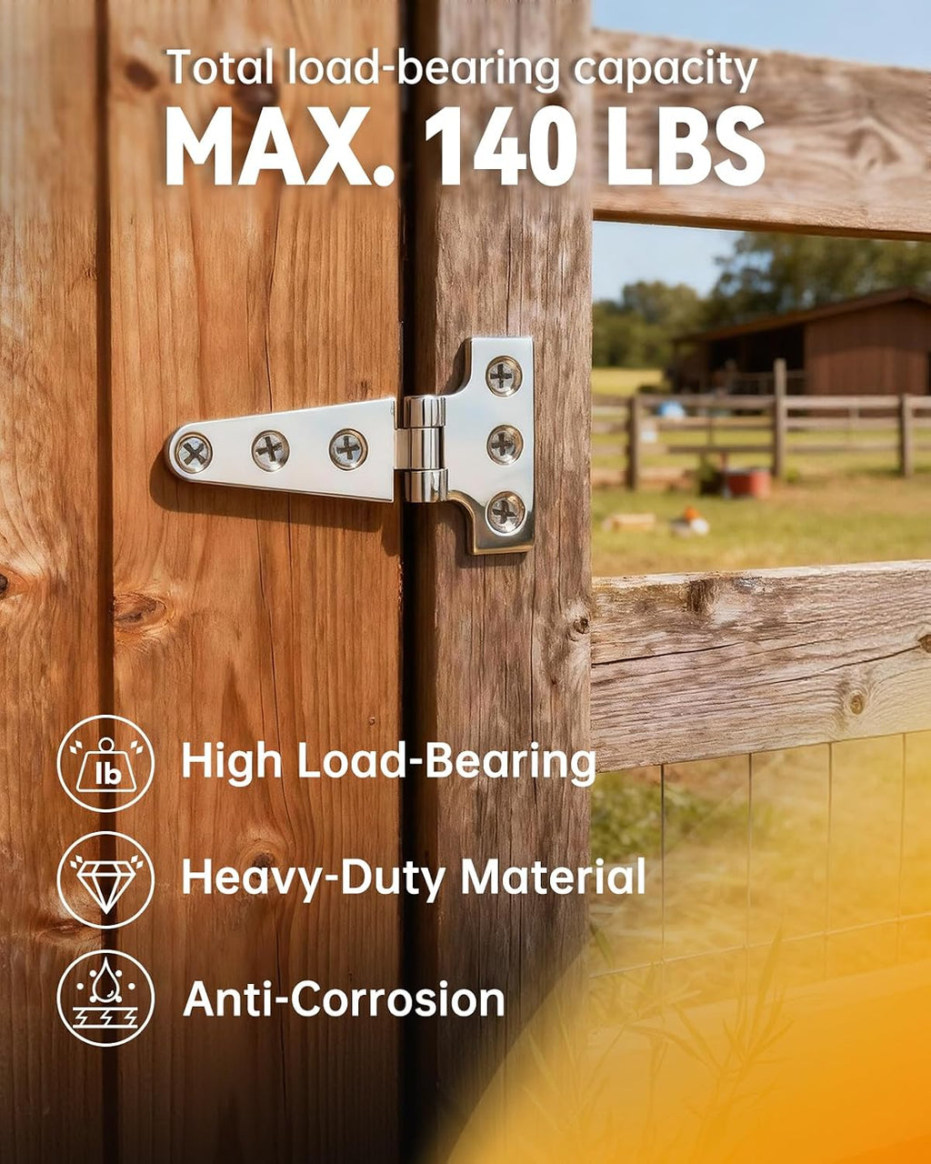316 Stainless Steel T Hinges, 4 x 2 in