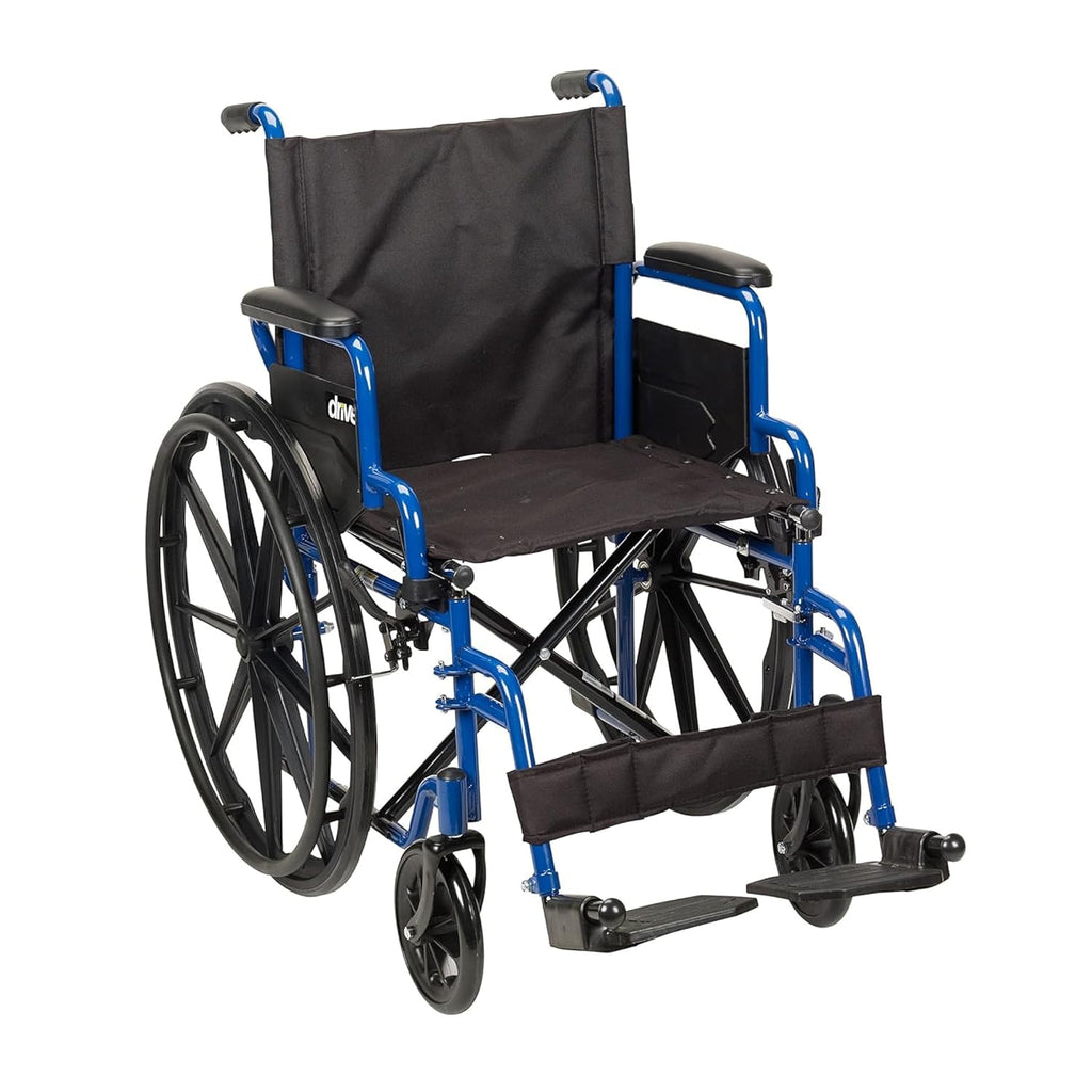 Blue Streak Lightweight Wheelchair, Footrests, 18" Seat