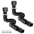 Black-2pack Rain Gutter Downspout Extensions Flexible, Drain Downspout Extender,Down Spout Drain Extender, Gutter