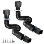 Black-2pack Rain Gutter Downspout Extensions Flexible, Drain Downspout Extender,Down Spout Drain Extender, Gutter