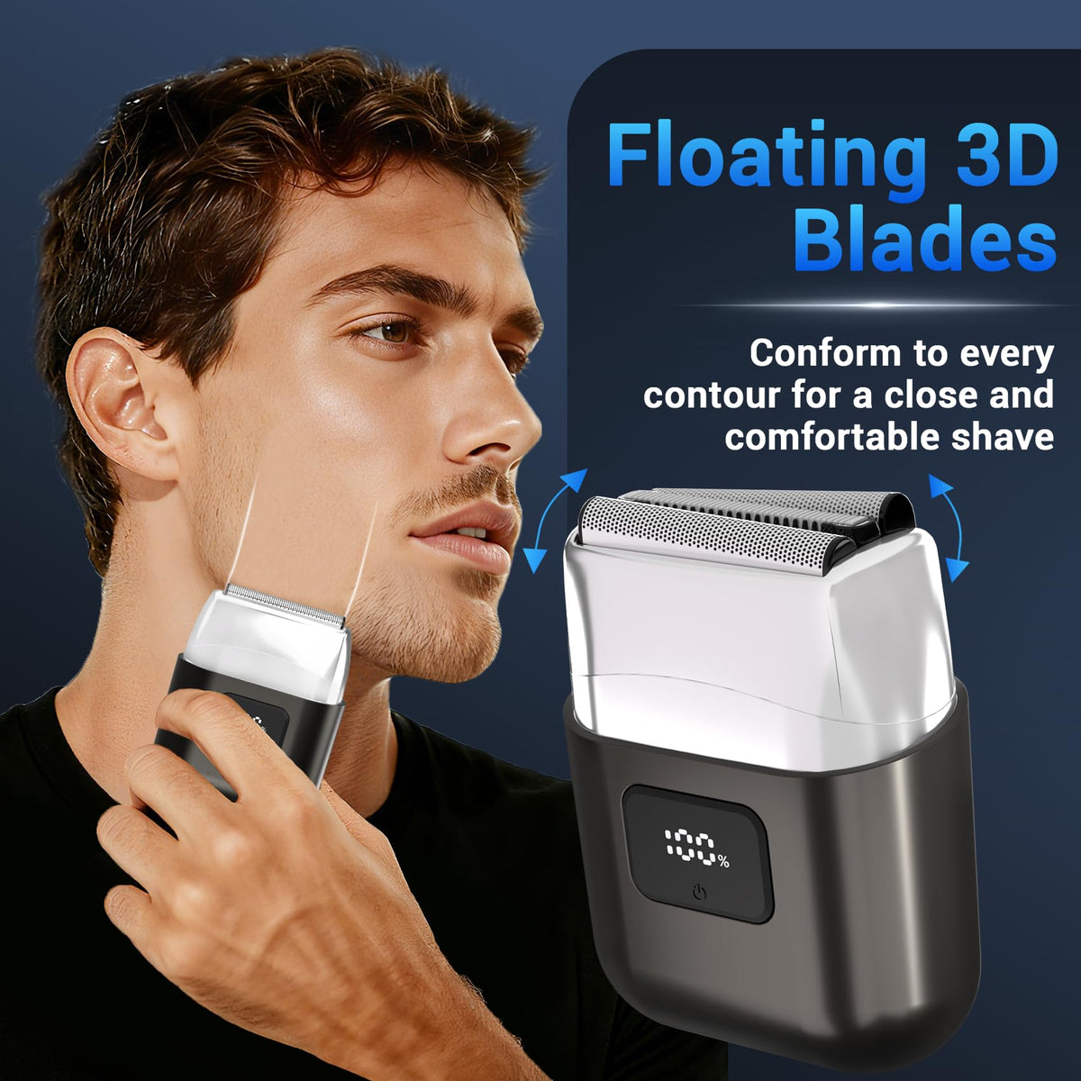 Electric Foil Shavers for Men: IPX7 Waterproof, 2-Speed Modes