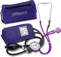 Aneroid Sphygmomanometer - Bp Cuff with Stethoscope - Purple | Manual Blood Pressure Cuff Durable and Carrying Case