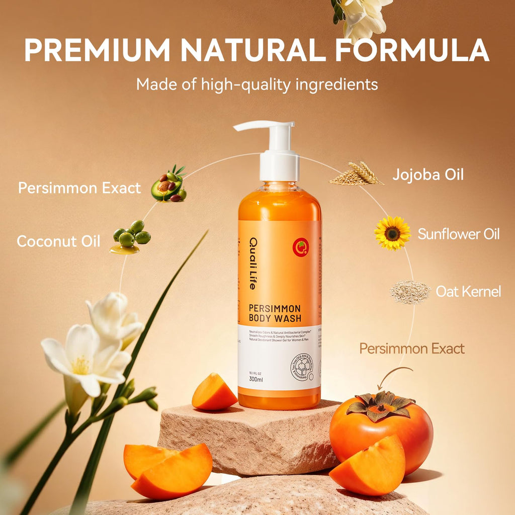 Persimmon Body Wash for Old People Smell, Natural Deodorant Bar Soap