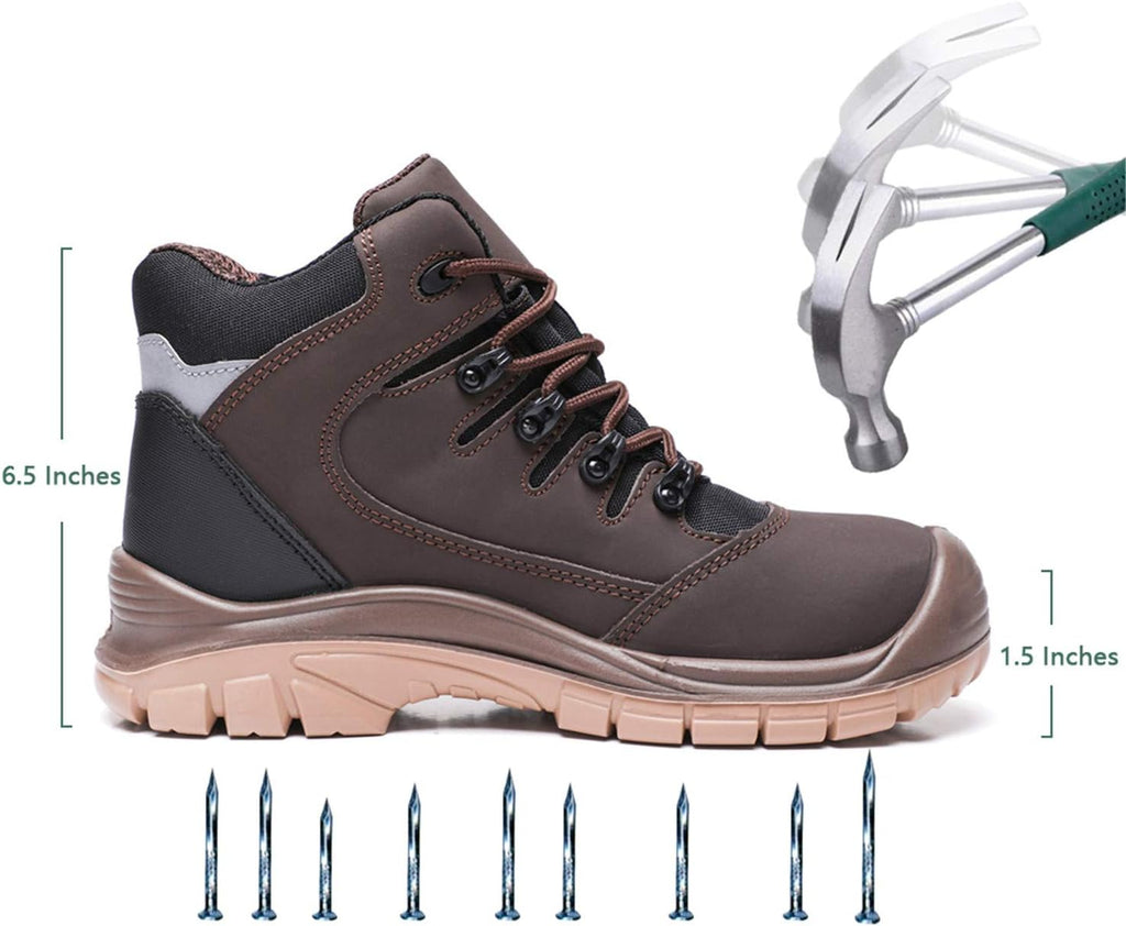 Men's Steel Toe Work Boots Water Resistant Safety Shoes
