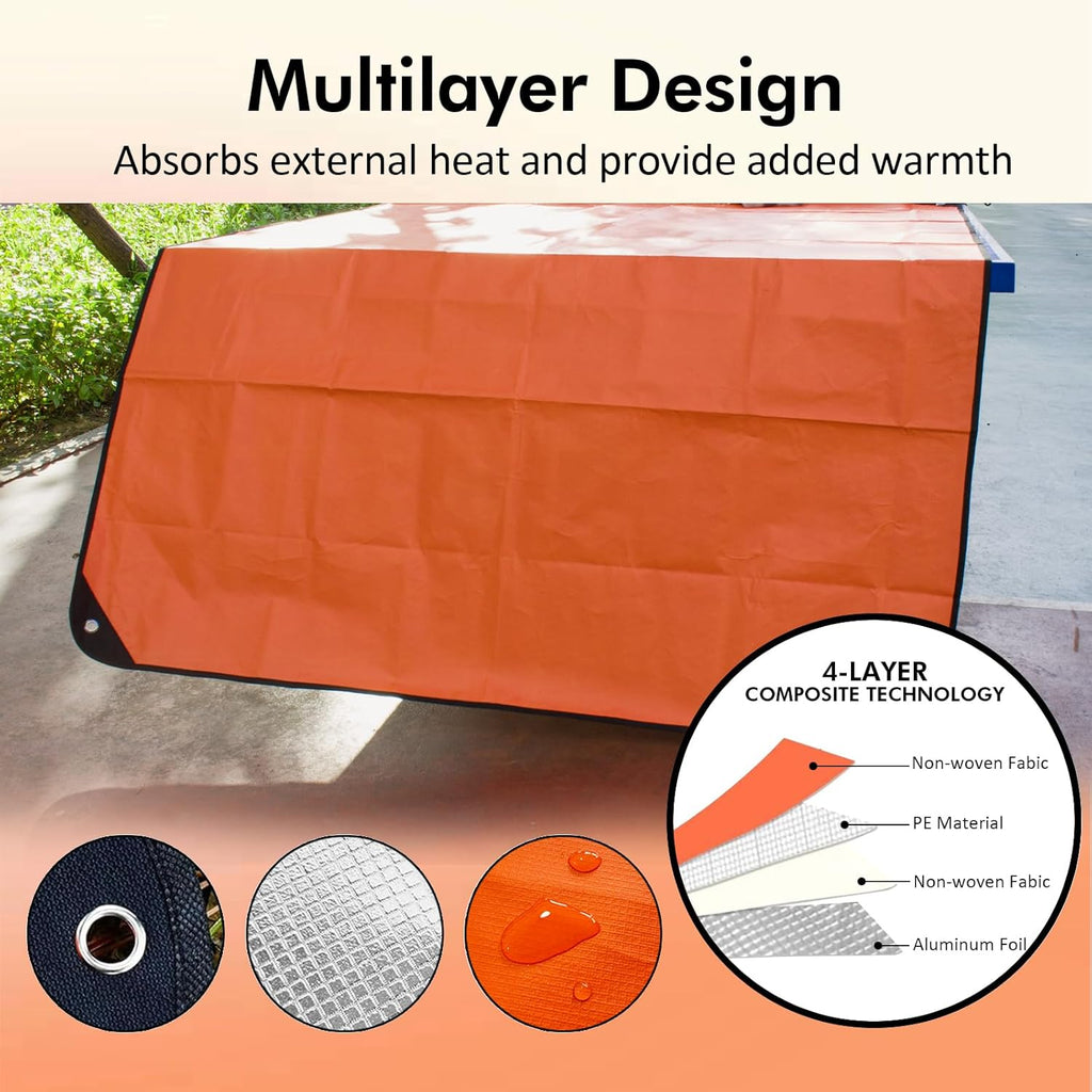 60"x82" Insulated Tarp Heavy Duty Emergency Blanket for Car,Camping | 2 Pack Upgrade Survival Blanket Insulated