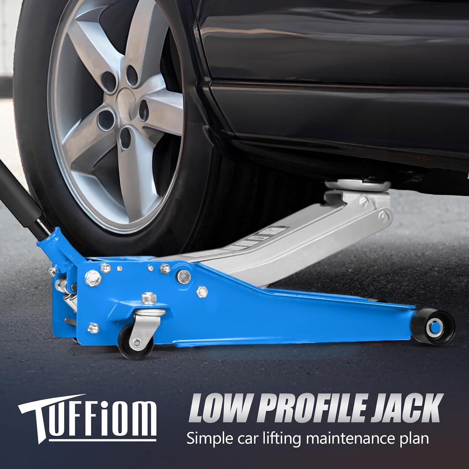 3 Ton Floor Jack, Aluminum and Steel Low Profile Jack with Dual Pistons Quick Lift Pump for Cars & SUVs, Lifting