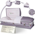 Heavenly Mother Metal Casket Pink w/Pink Crepe Interior