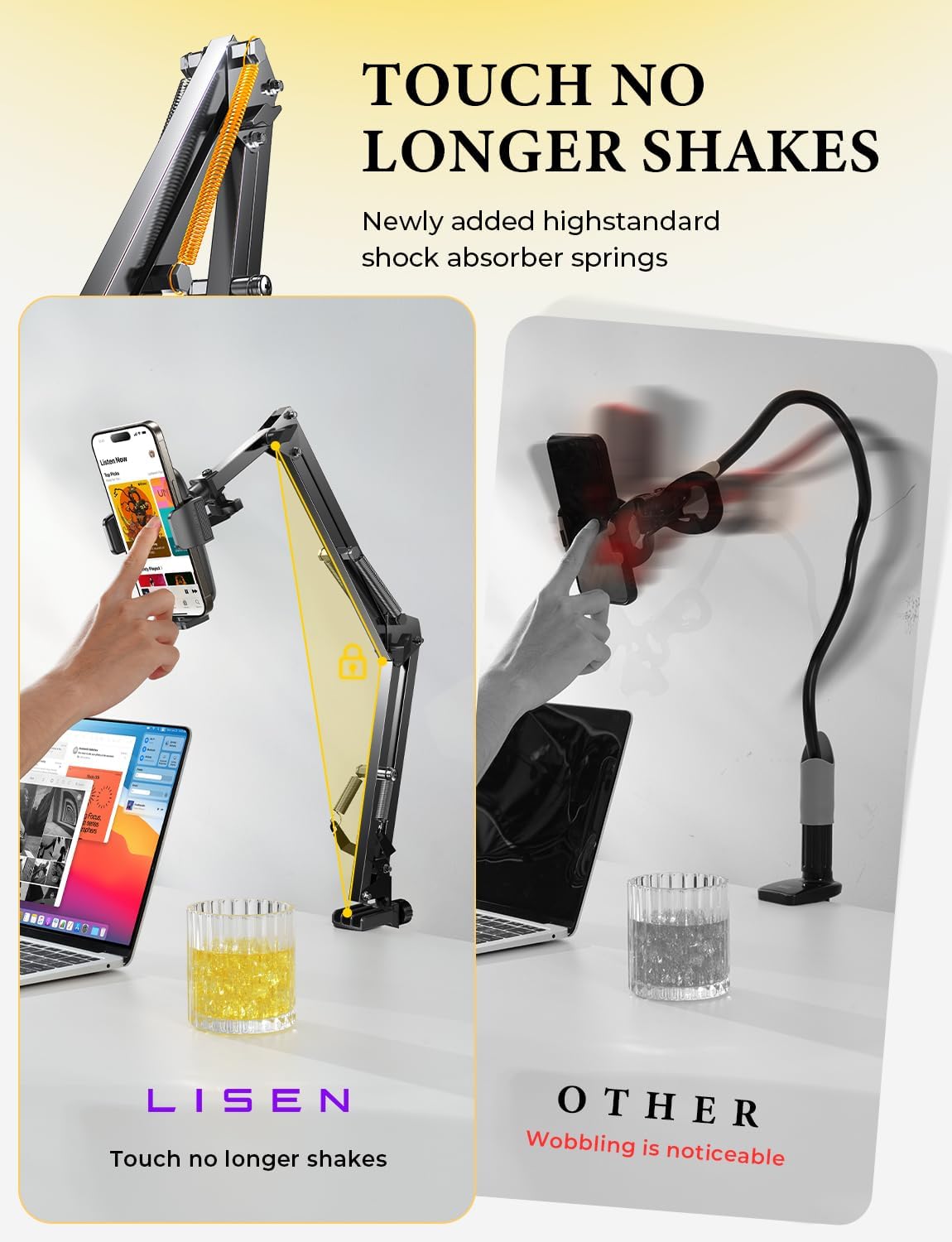 Gooseneck Phone Holder for Bed Desk [3rd Upgrade] Cell Phone Stand for Desk Bed Gaming Accessories,Gifts for Men Mom