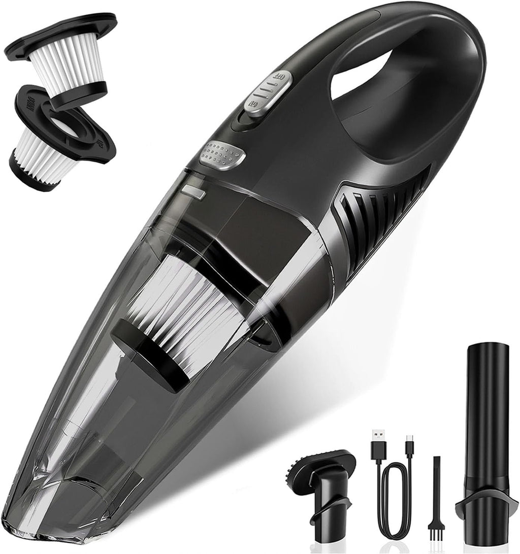 Handheld Vacuum Cordless, Rechargeable Car Vacuum Cleaner with Multiple Attachments, Portable Hand Held Vacuum