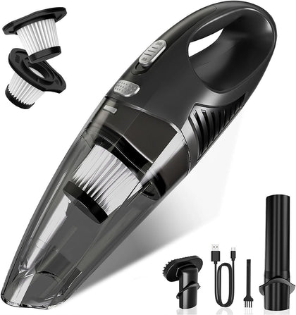 Handheld Vacuum Cordless, Rechargeable Car Vacuum Cleaner with Multiple Attachments, Portable Hand Held Vacuum