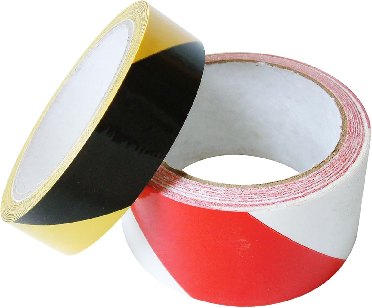 JVCC Hazard Warning Tape 6 mils Thick, 1 in. x 18 yds. (Black with Yellow Stripes)