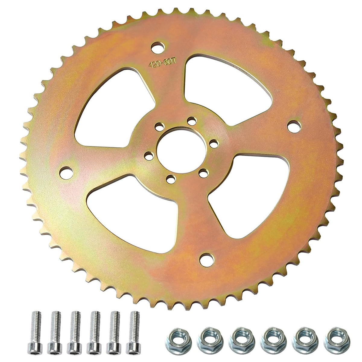 JNDO 60T Sprocket #420 Chain 6 Hole High Torque for Coleman CT100U DB30