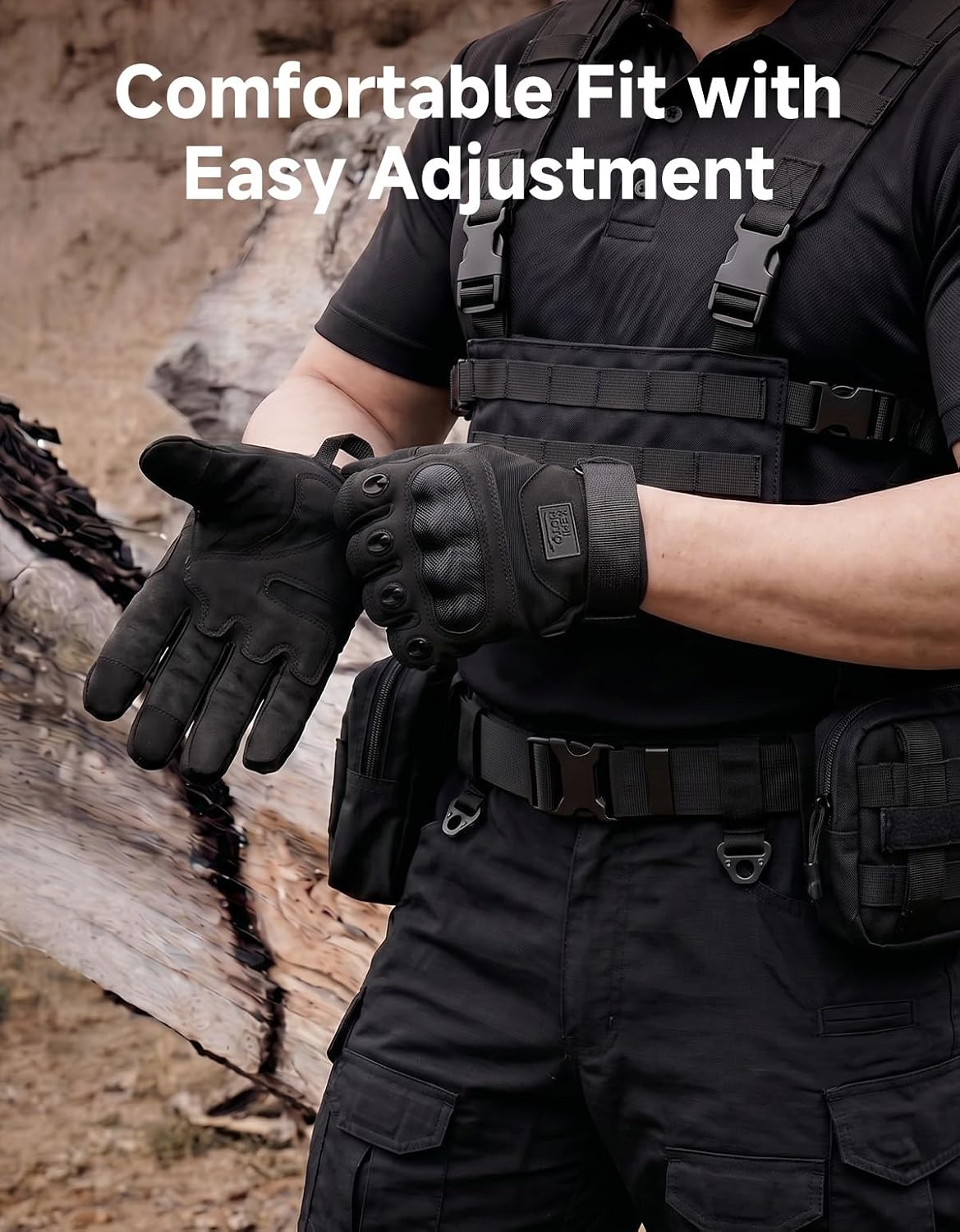 Tactical Gloves for Men, Touchscreen Motorcycle Gloves with Hard Shell & Palm Padding for Sports Motorcycle Cycling