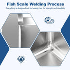 23 4/6in Stainless Steel Floor Mop Sink with Detachable Mop