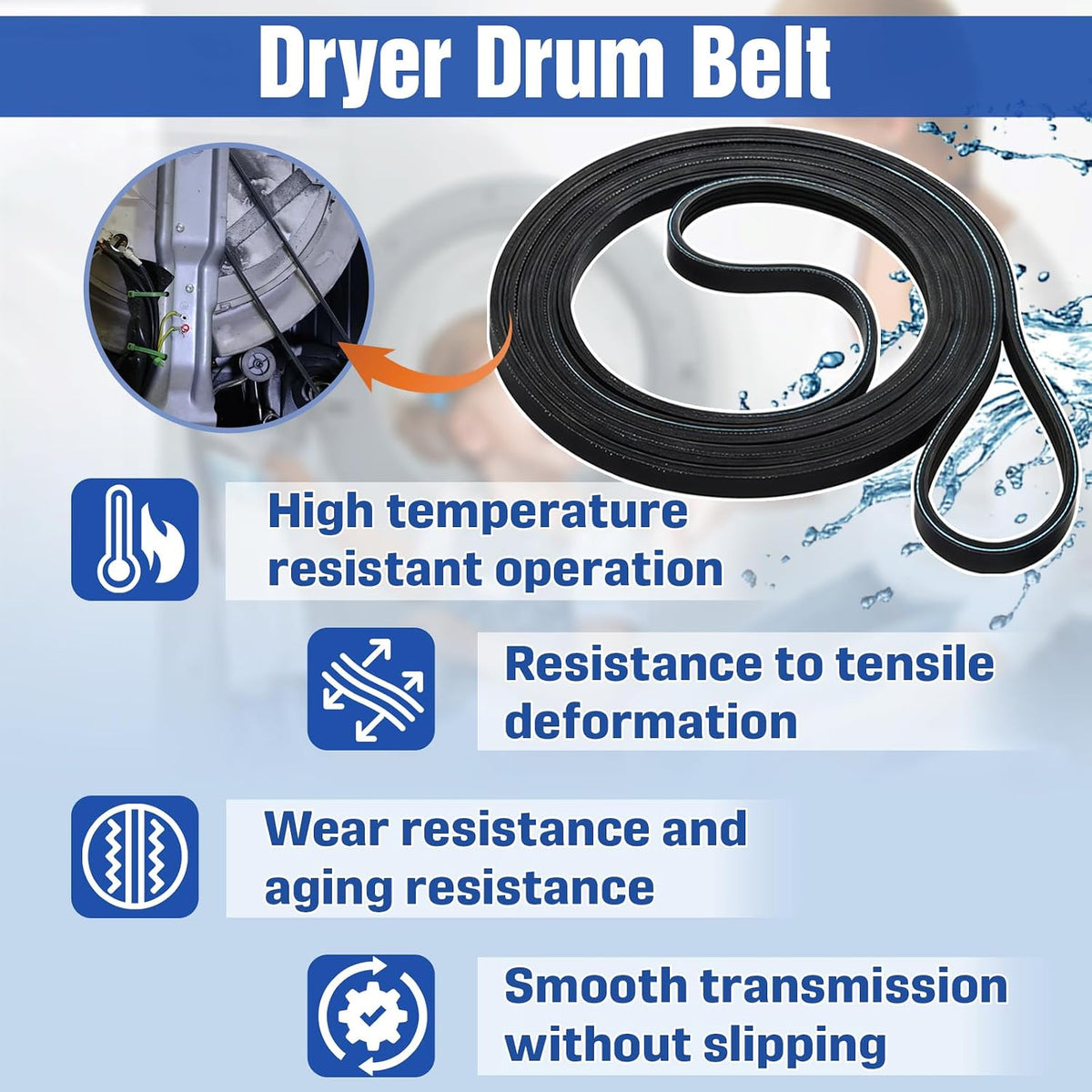 2-Pcs Dryer Drum Drive Belt Compatible with Maytag PYET344AYW