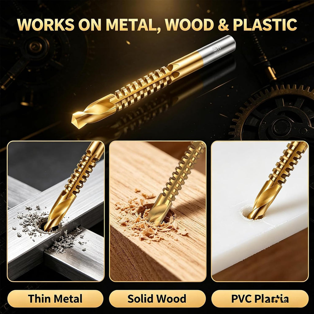6pcs High-Speed Steel Metalworking Set, M35 Cobalt Twist Drill Bit Set