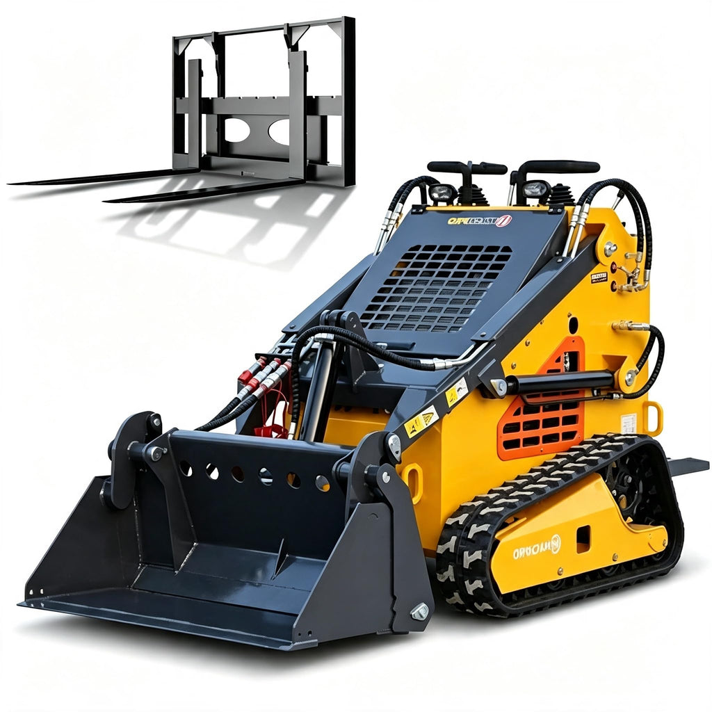 Mini Skid Steer Loader with 24hp Engine, Stand-on tracked loader.