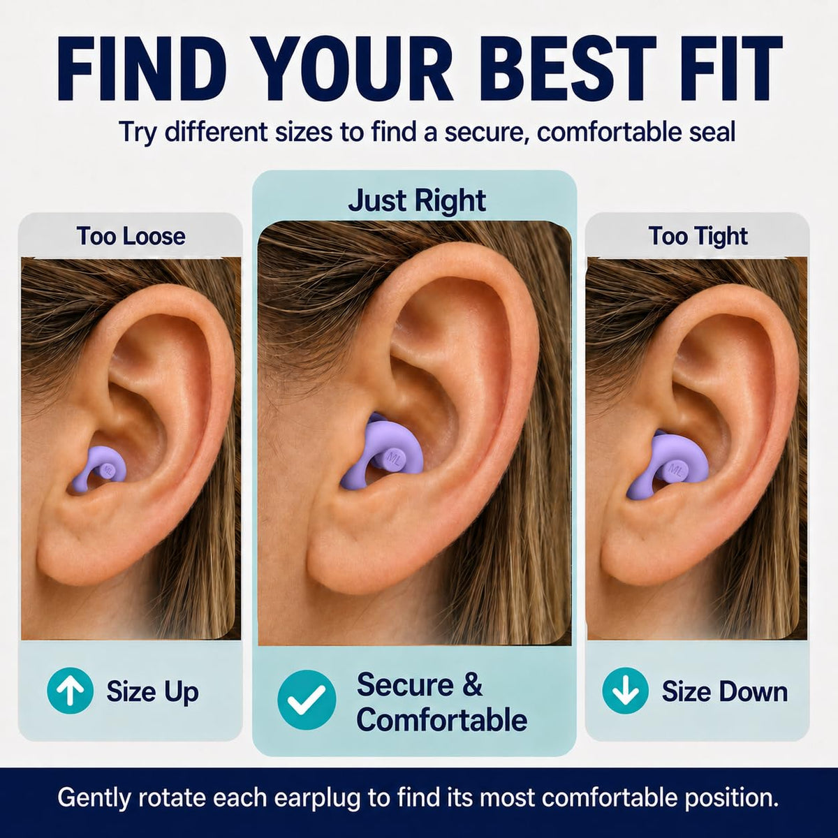 Noise Cancelling Ear Plugs Sleep 33dB NRR Side Sleep Small Ear
