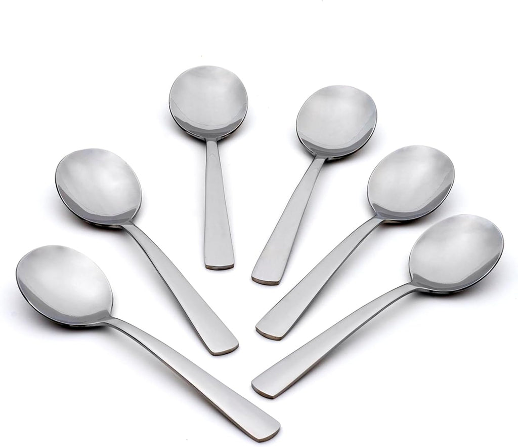 Aptitude Soup Spoons Silverware Set for 6, Flatware