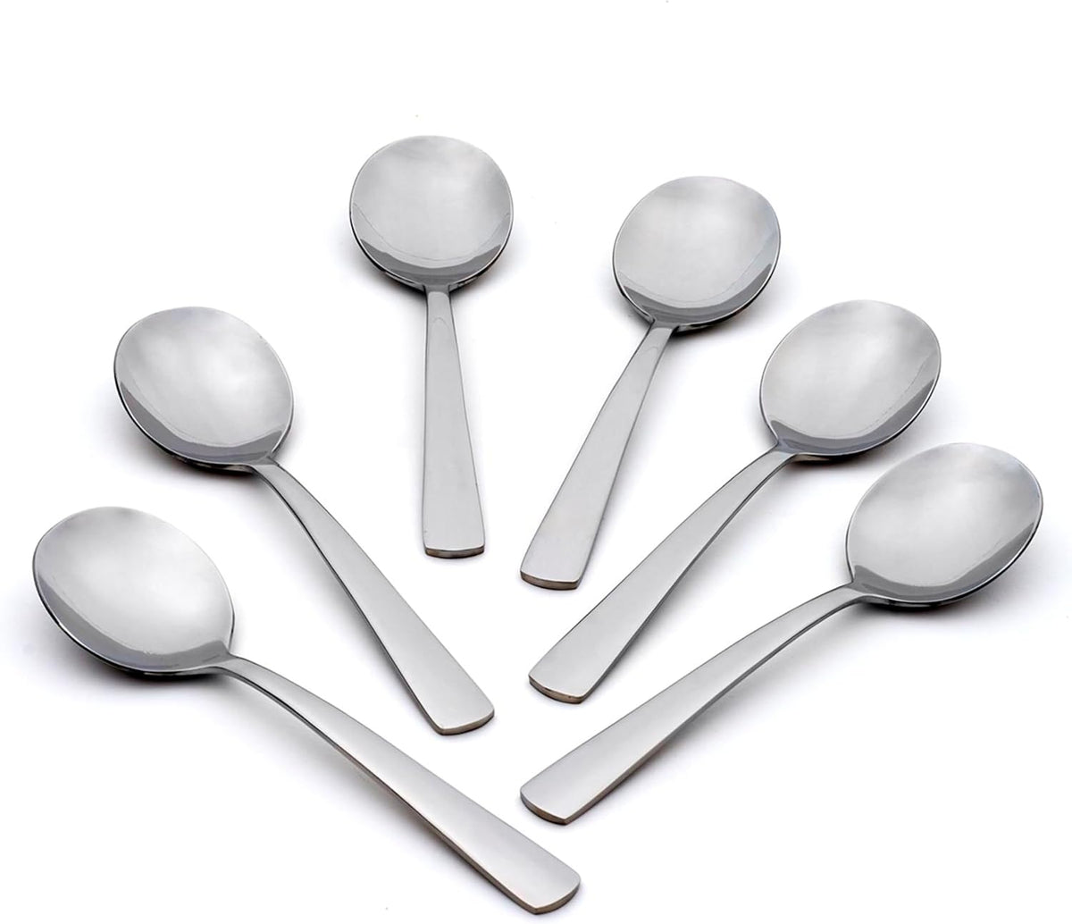 Aptitude Soup Spoons Silverware Set for 6, Flatware