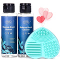 Makeup Brush Cleaner Set For Brushes, Sponge and Puff 6.8 Fl Oz, 2-Pack Deep Cleaning Washing Cleanser Shampoo With a