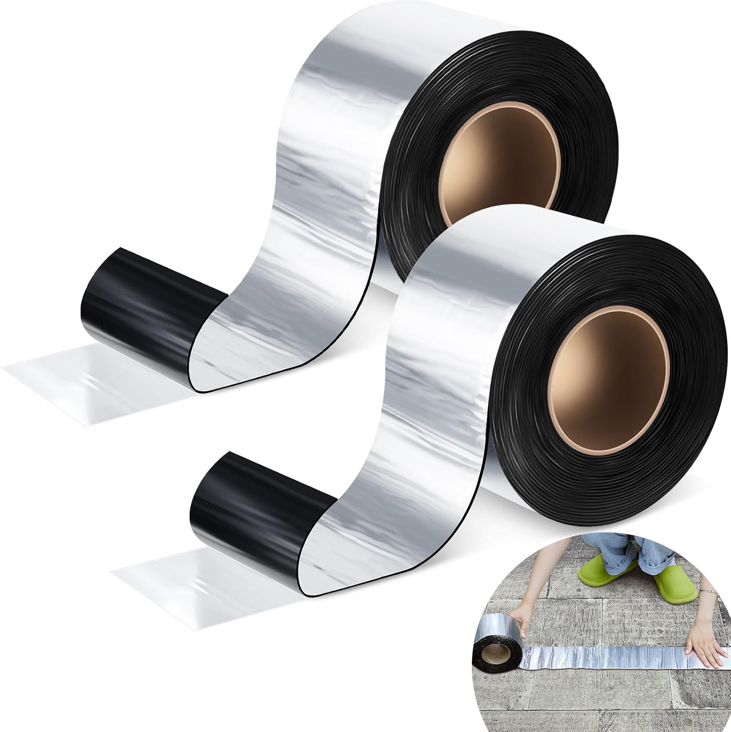 2 Rolls Flashing Tape Waterproof Patch Seal Tape 32 Feet Self Adhesive Asphalt Repair for Window Roof Doors Panels