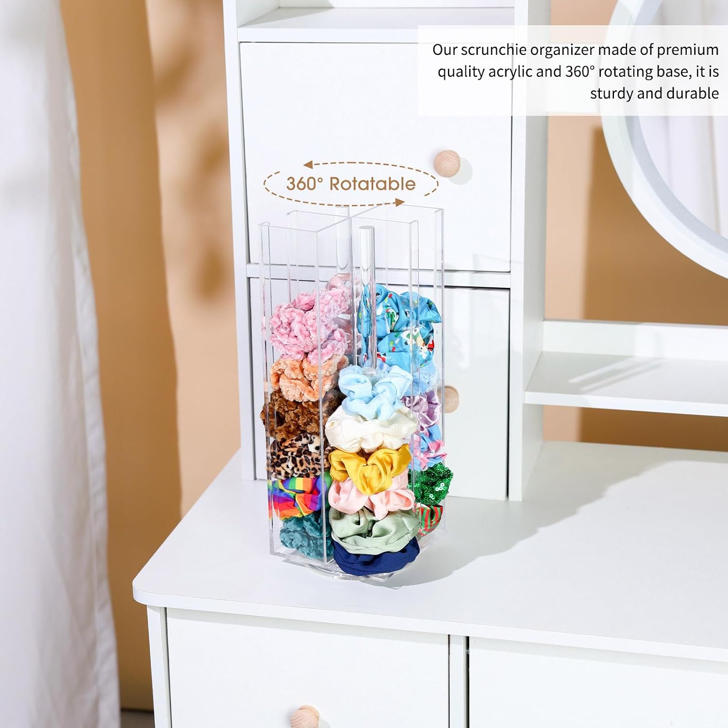 Acrylic Scrunchie Holder Claw Clip Organizer, Hair Ties Display Stand