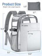 17" Clear Backpack for School, Large Clear Bookbag with Accessories