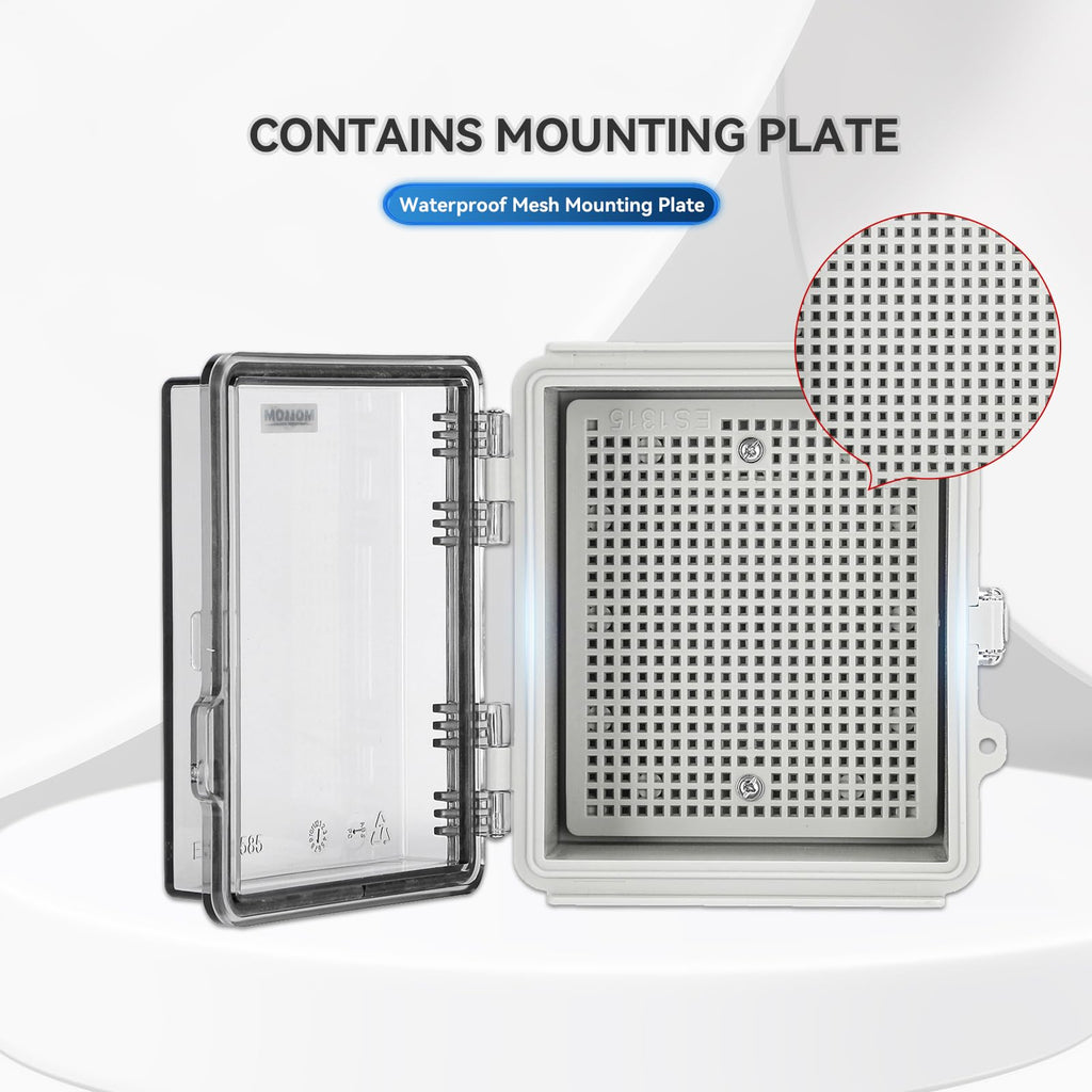 Mollom Transparent Cover Outdoor Junction Box (6.1x5.3x3.3In)