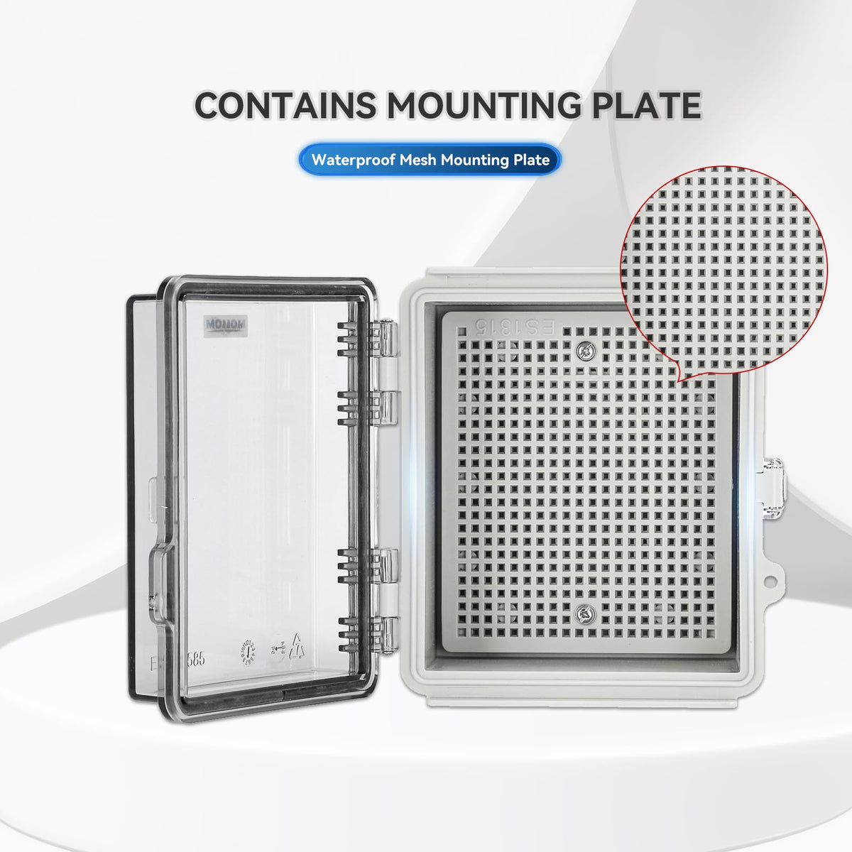 Mollom Transparent Cover Outdoor Junction Box (6.1x5.3x3.3In)