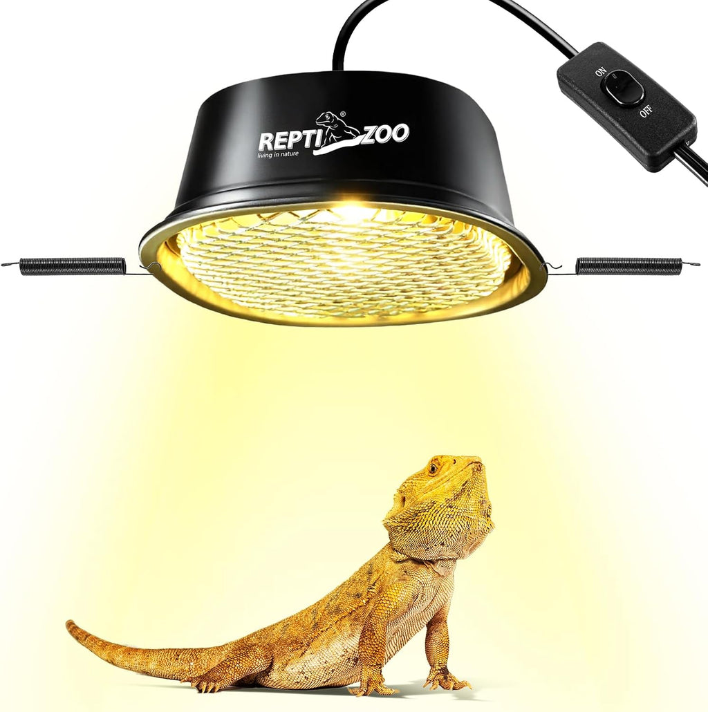 G9 Reptile Heat Lamp Bulb & Reptile Light Fixture with Safety Mesh Kit, 50W UVA Basking Light Fixture for Bearded