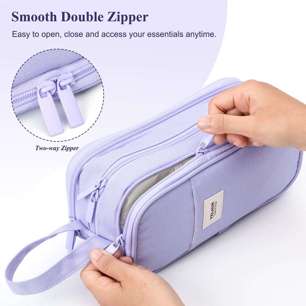 Pencil Case Pouch, Large Capacity Pencil Box Bag, Aesthetic Pen Organizer for School Supplies, Cute Preppy Stuff for