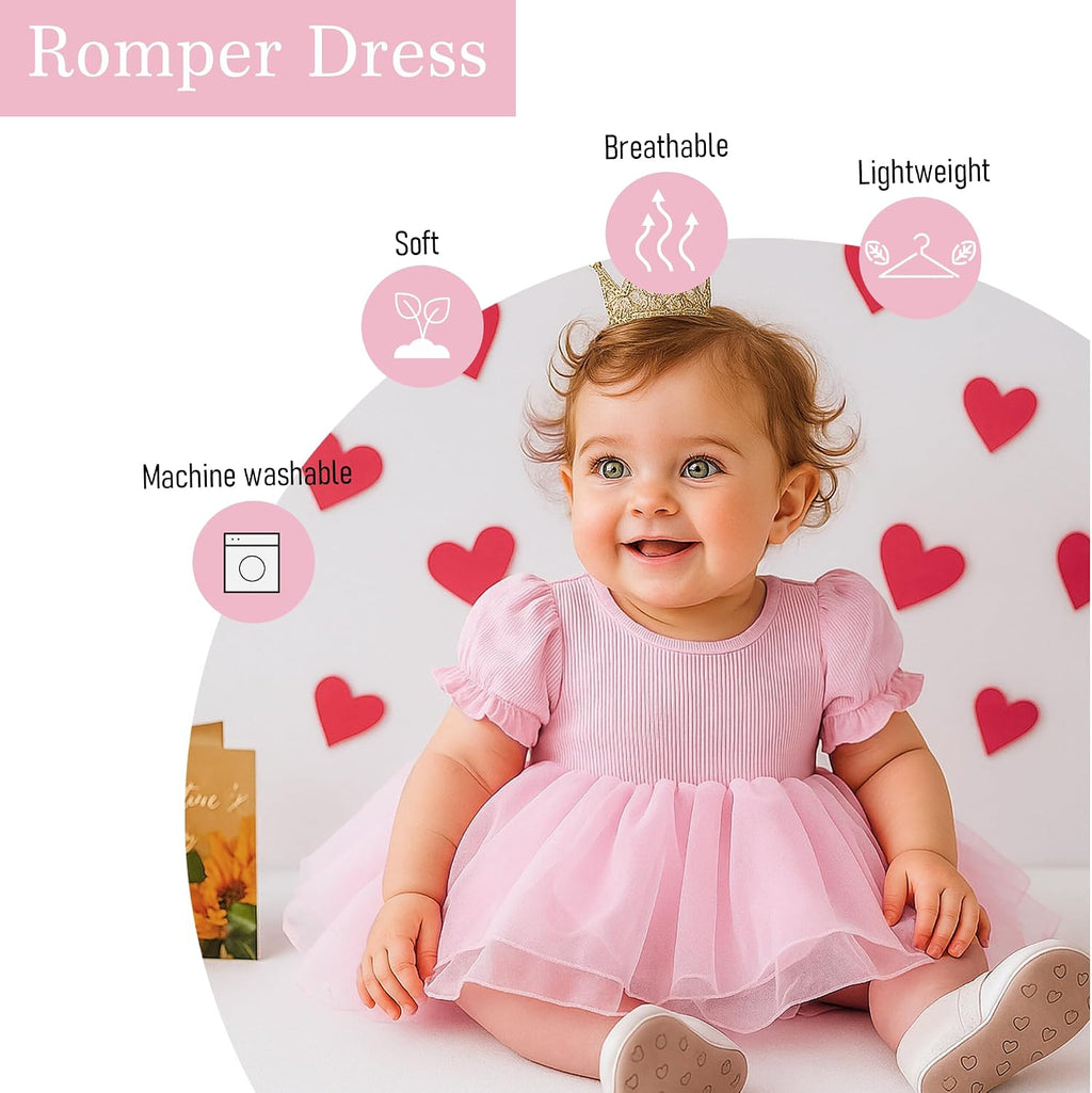 Newborn Baby Girl Romper Ruffle Tulle Casual Dress 0-24Months