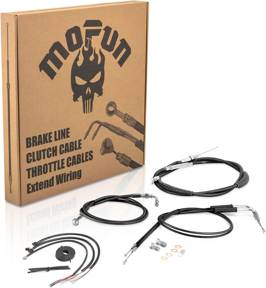 Mofun Throttle/Clutch Cable, Brake Line Wire Kit Fit for Softail 2008-2014