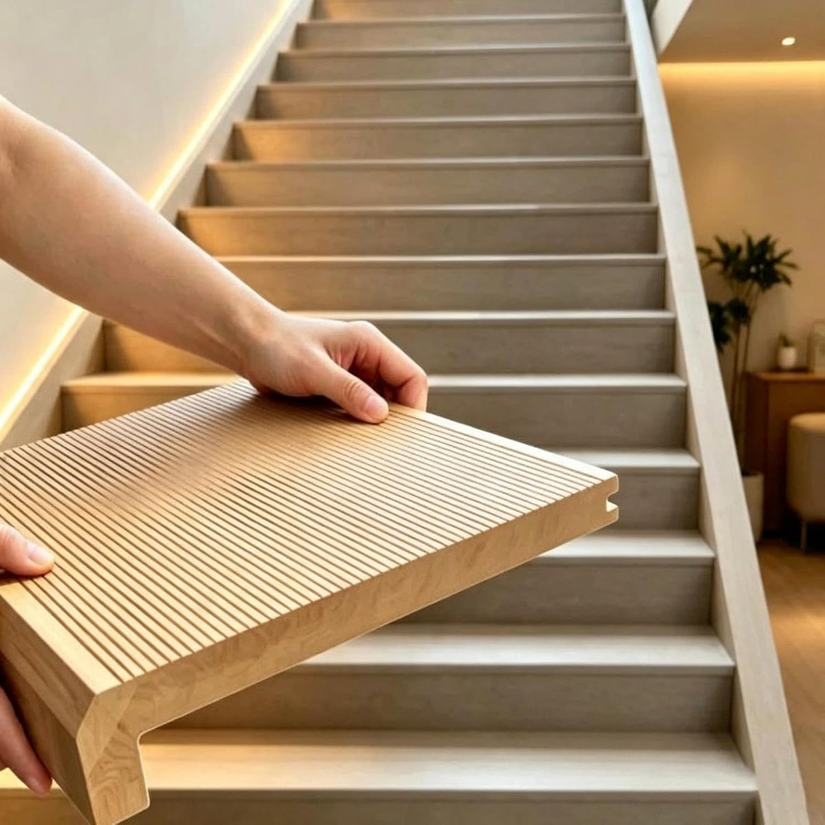 Custom Outdoor Non-Slip Stair Treads Covers Waterproof with Bullnose