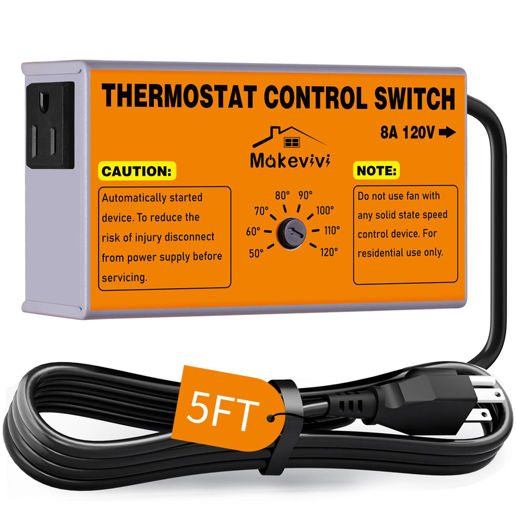 Attic Fan Thermostat Control, Plug & Play Socket Design, 2Pack