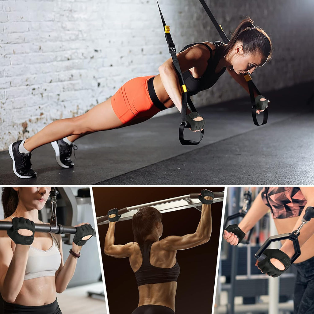 Short Workout Gloves for Women Men, Weight Lifting Gloves Full Palm Pads | Minimal Gym Gloves for Weightlifting